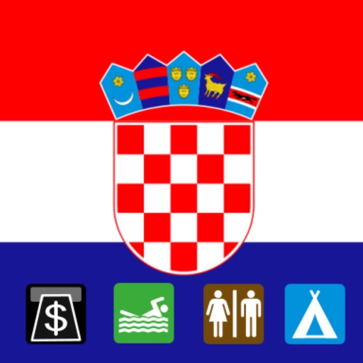 Leisuremap Croatia, Camping, Golf, Swimming, Car parks, and more icon