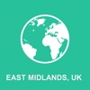 East Midlands, UK Offline Map : For Travel