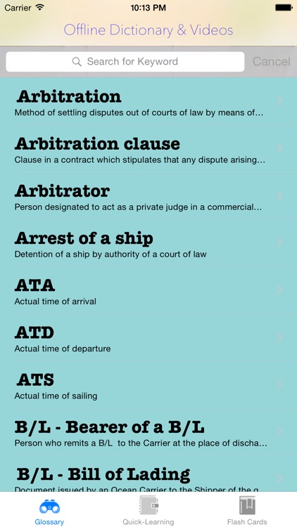 Shipping Terms Glossary & Quicking-Learning Flashcard: Latest facts sheet and definition with video illustrations screenshot-4
