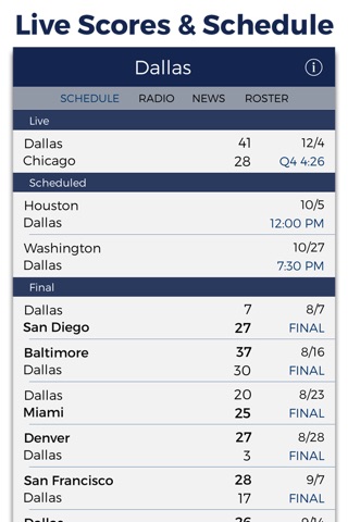 Dallas Football Radio & Live Scores screenshot 3