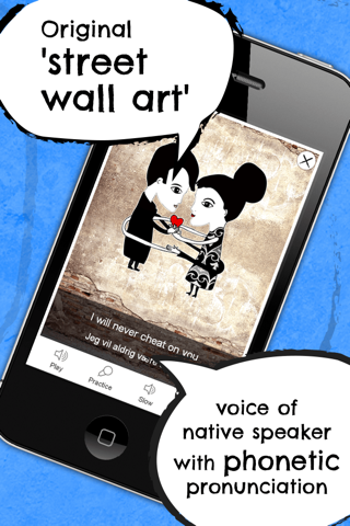 Danish Phrasi - Free Offline Phrasebook with Flashcards, Street Art and Voice of Native Speaker screenshot 2