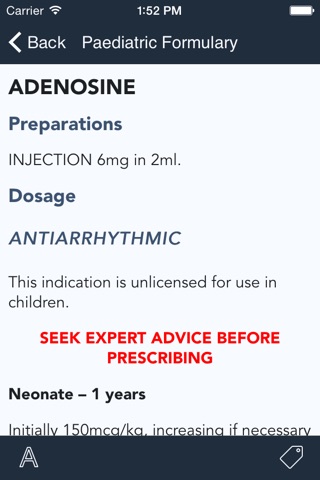 Paediatric Formulary screenshot 3