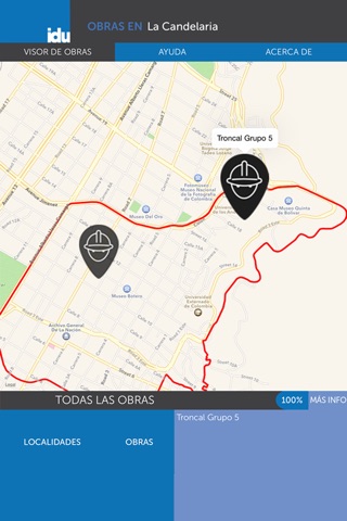 Visor de Obras IDU Bogotá screenshot 2