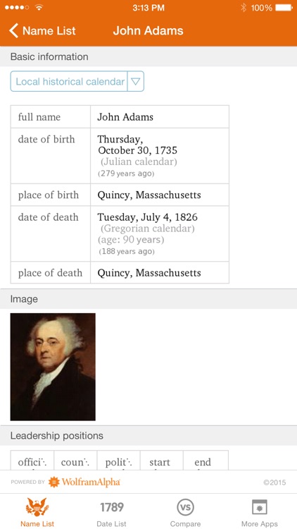 Wolfram US Presidents Reference App