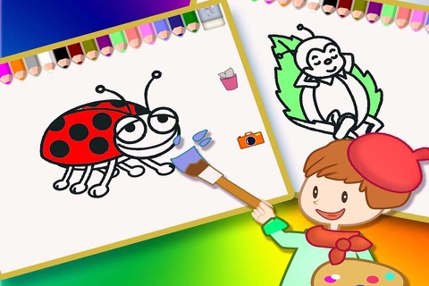 超级涂鸦板 - 给蜻蜓、皮皮虾涂色游戏大巴士全集 screenshot 2