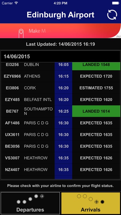 Flight Board - Edinburgh Airport (EDI)