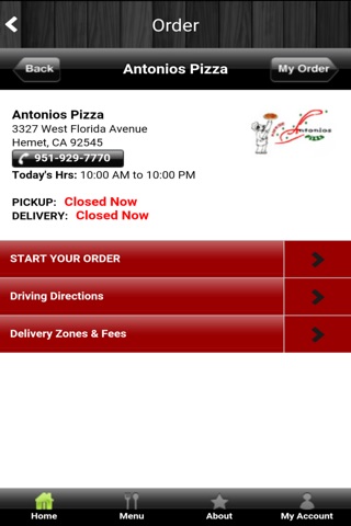 Antonios Pizza CA screenshot 2