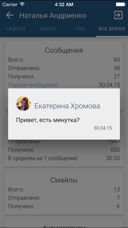 Message stat for VKontakte (VK) screenshot-3