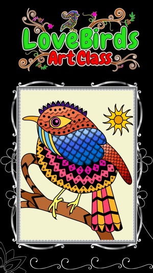 Love Birds Art Class: Stress Relieving Coloring Books for Ad(圖1)-速報App