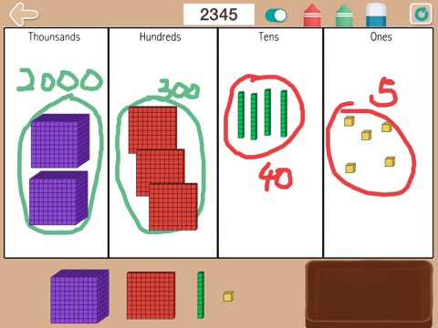 Place Value Subtraction (Base Ten Blocks) screenshot 4