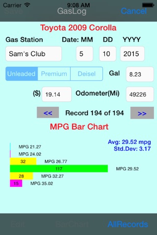 Car Performance Log screenshot 2