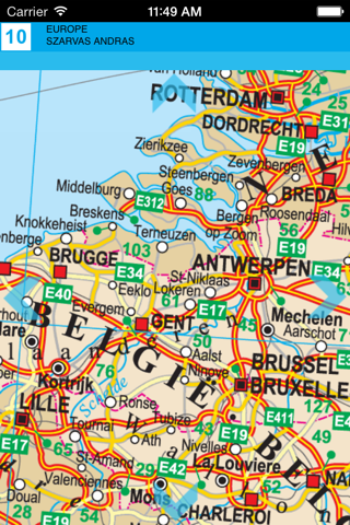 Европа. Политико-автодорожная карта screenshot 2