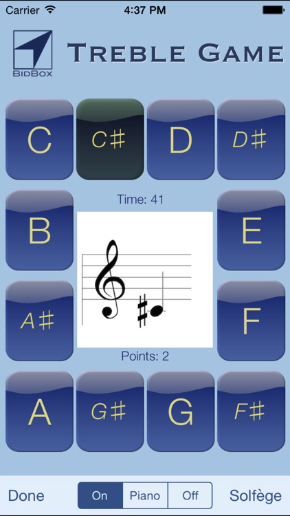 Sheet Music Treble Game