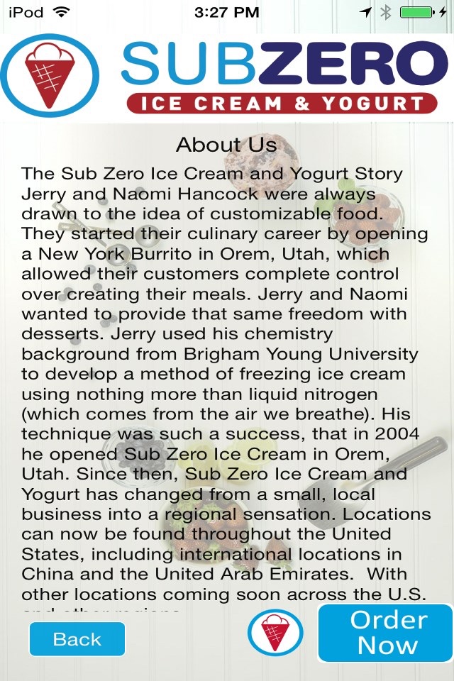 SubZero Ice Cream & Yogurt screenshot 2