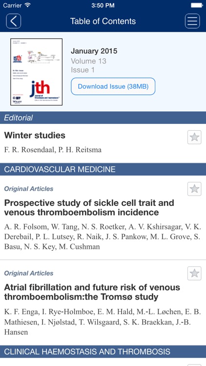 Journal of Thrombosis and Haemostasis