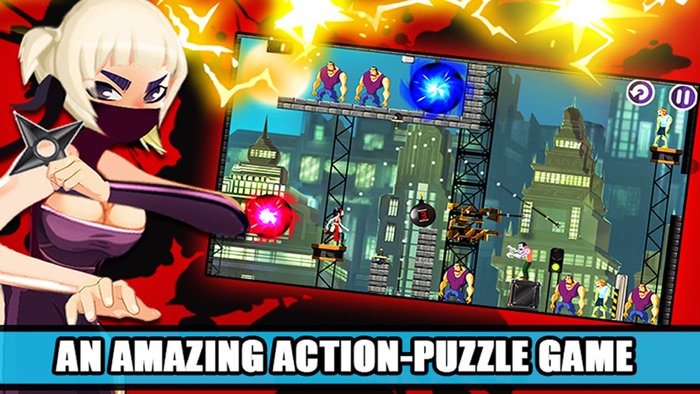 Ninja Samurai Girls Vs Zombies a puzzle action level game