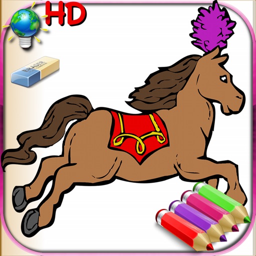 Coloring Book for Girls for iPhone and iPod with colored pencils - 50 drawings to color with princesses, fairies, horses and more - HD
