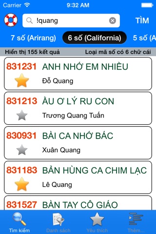 VNKaraoke Pro - Tra cứu mã số karaoke 7, 6, 5 số Arirang, MusicCore, ViTek, Sơn Ca, Việt KTV screenshot 4