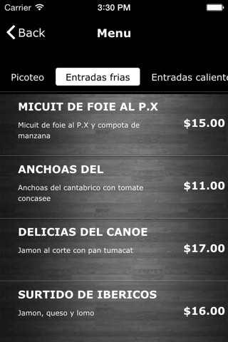 Canoe restaurante screenshot 2