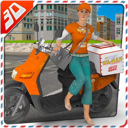 3D Postwoman Simulator - Crazy postman & courier bike rider and runner simulation game icon