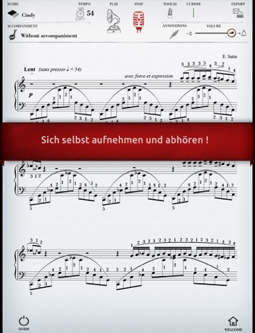 Play Satie – Gnossienne n°4 (partition interactive pour piano) screenshot 3