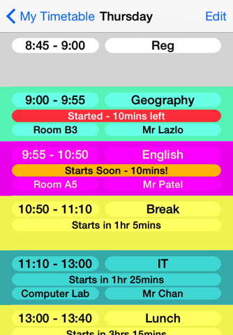 School Timetable - Lesson & Course Schedule for Student, Teacher, Organiser screenshot 2
