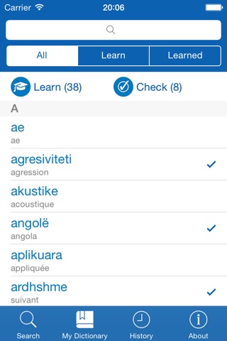 Albanian <> French Dictionary + Vocabulary trainer screenshot 3