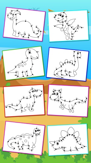 Dinosaurs Connect the Dots Coloring Book