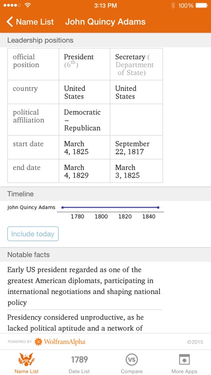 Wolfram US Presidents Reference App