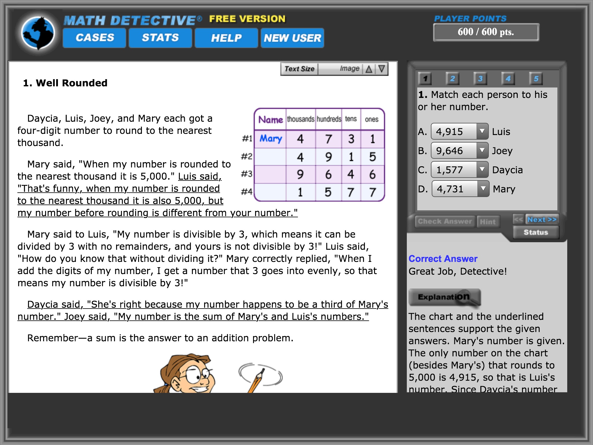 Math Detective® A1 (Free) screenshot 4