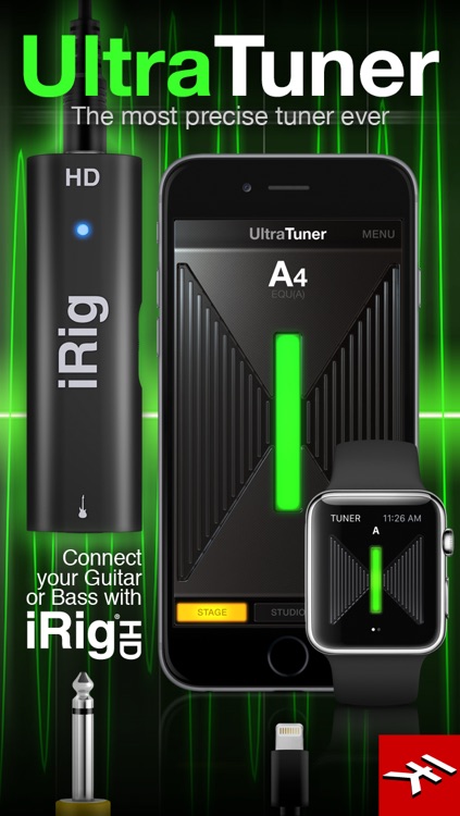 UltraTuner - Ultra Precise Chromatic Tuner for Guitar, Bass, Strings, Brass and More