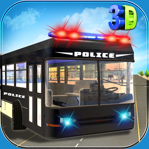 Police Bus Cop Transport - American City Police Department Duty