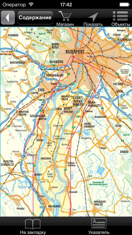 Csepel Island, Danube. Tourist map.
