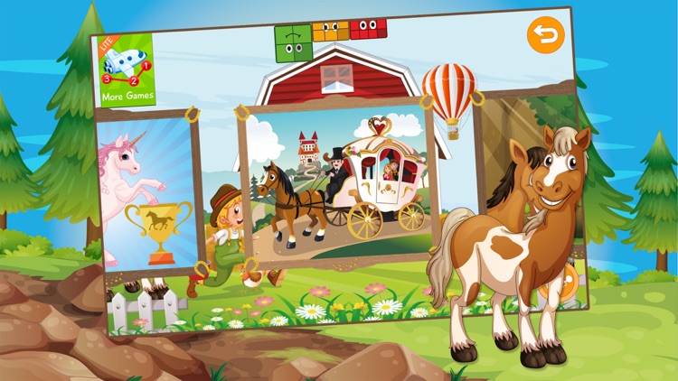 Kids Sliding Puzzle Horses