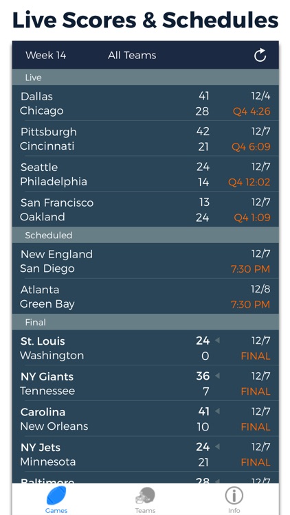 Pro Football Radio & Live Scores