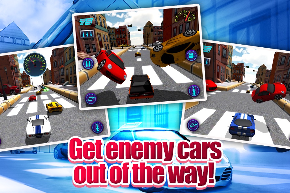 Cartoon Car 3D Real Extreme Traffic Racing Rivals Simulator Game screenshot 2