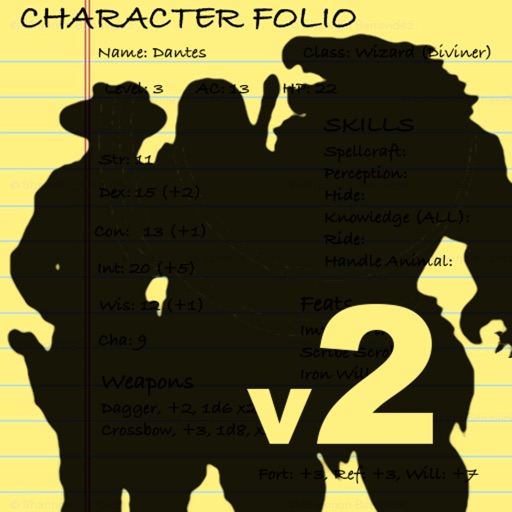 Character Folio 2 iOS App