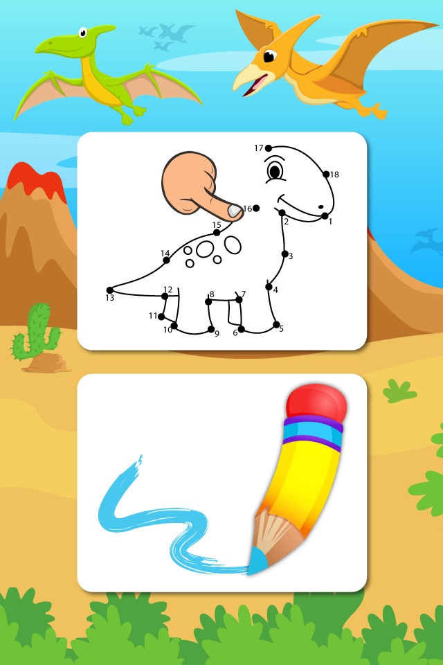 Dinosaurs Connect the Dots Coloring Book Dot to Dot Game for Kids screenshot 4