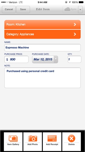 household inventory app