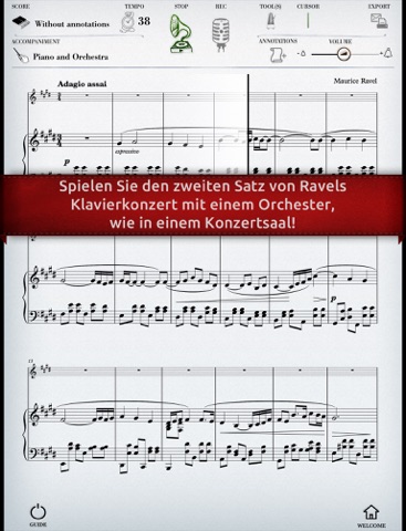 Ravel – Concerto en sol, 2ème mouvement (partition interactive pour piano) screenshot 2