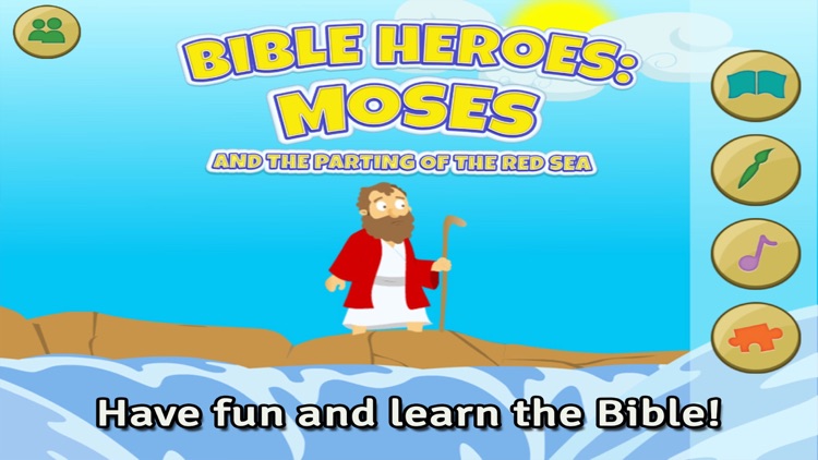 Moses and the Parting of the Red Sea: Bible Heroes - Teach Your Kids with Stories, Songs, Puzzles and Coloring Games!