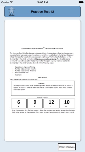 Common Core Math Algebra-I Practice Test