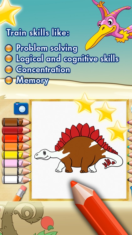 Coloring books for toddlers HD - Colorize jurassic dinosaurs and stone age animals screenshot-4