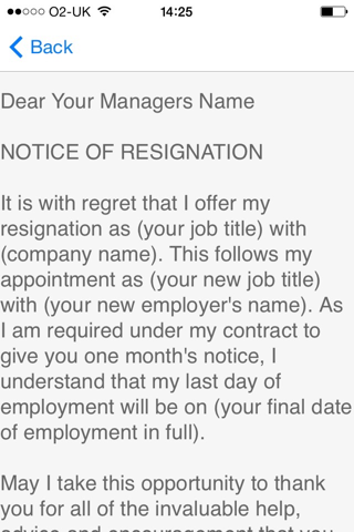 Resignation Letter Sample - Templates and Examples of Job Resignation Letters screenshot 3