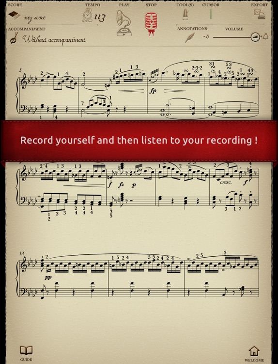 Play Schubert - Impromptu No. 1, Opus 142 (interactive piano sheet music)