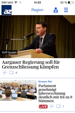 Aargauer Zeitung News screenshot 2