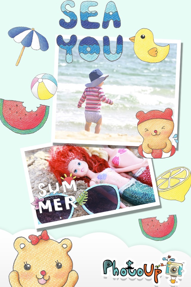 PhotoUp - Cute Stamps Frame Filter photo decoration screenshot 2