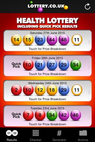 Health Lottery App screenshot 2