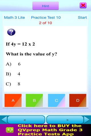 QVprep Lite Math Grade 3 Practice Tests screenshot 2