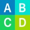 Icon ABCD - 2048 words edition,swipe tile from A to Z letters